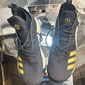 Adidas Black and Yellow Running Shoes